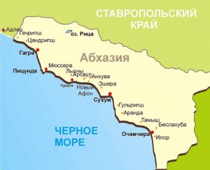 Абхазия на карте